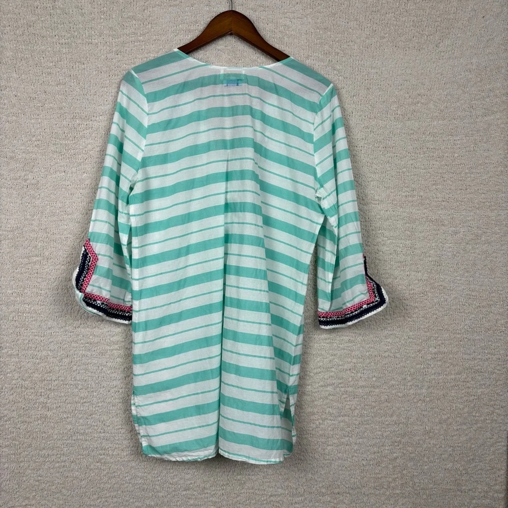 Mud‎ Pie Swim Cover Up Womens Lg Mint Green White Atlantis Paradise Island Colab